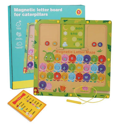 Montessori Children Toys 2-in-1 Magnetic Number Letter Pairing Maze Learning Education Toys Kids Wooden Drawing Board Toys Gifts