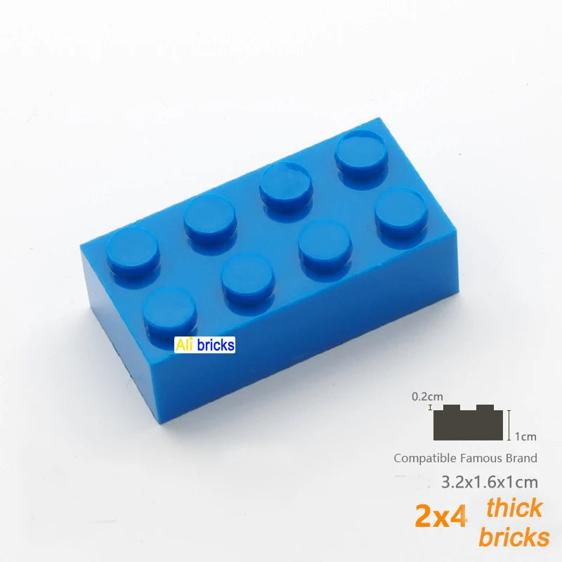 80pcs Bulk Building Blocks Thick Figures Bricks 2x4 Dots Educational Creative Size Compatible With 3001 Plastic Toy for Children