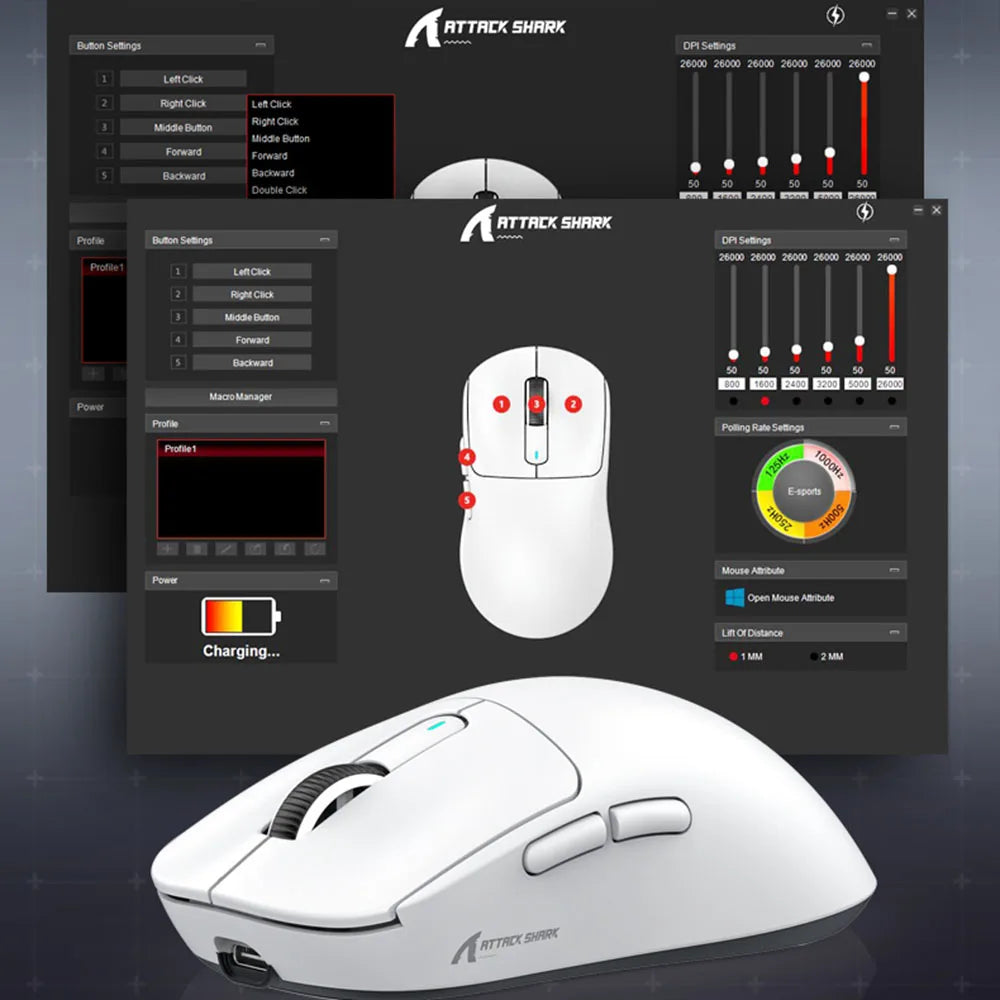 AttackShark X3/X3Pro Wireless Gaming Mouse,PAW3395 26K DPI 1K/4K, 3-mode lightweight gaming mouse,suitable for multiple systems