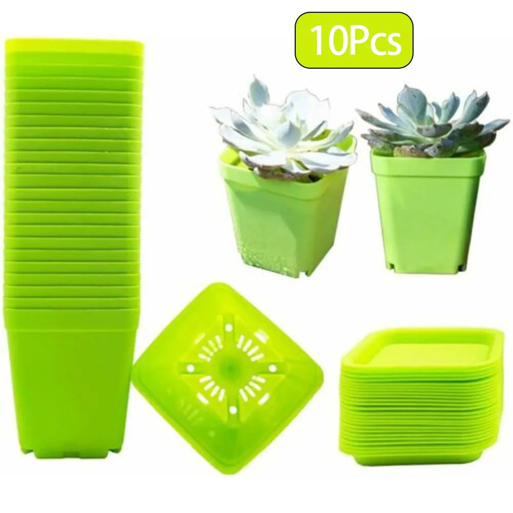 10PC Colorful Multi Square Nursery Flower Pot Plastic Nursery Pot Plant Seeds Nursery Box Transplant Flower Tray For Home Garden