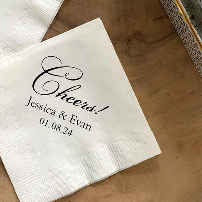 50pcs Personalized Paper Napkins for Wedding Cocktail Napkins Initials Customized Dinner Napkin Party Decor Pet Portrait Napkins