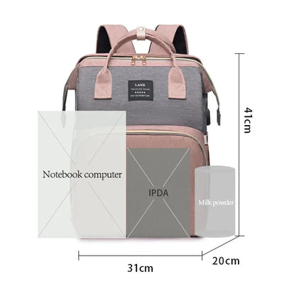 Mommy Bag Mosquito-Proof Multi-Functional Folding Crib Bottle Bag Travel Large-Capacity Dry And Wet Separation Mother Baby Bag