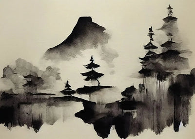 Chinese Landscape Birds Forest Mountain River Koi Carp Fish Ink Art Poster Canvas Painting Wall Art Prints Picture Home Decor