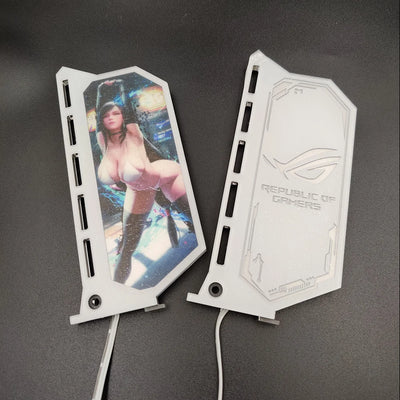 White GPU Bracket RGB VGA Stand Video Card Support ASUS ROG Vertical 12V/5V Customized Gamers MOD PC RTX4090 Blanc Holder DIY