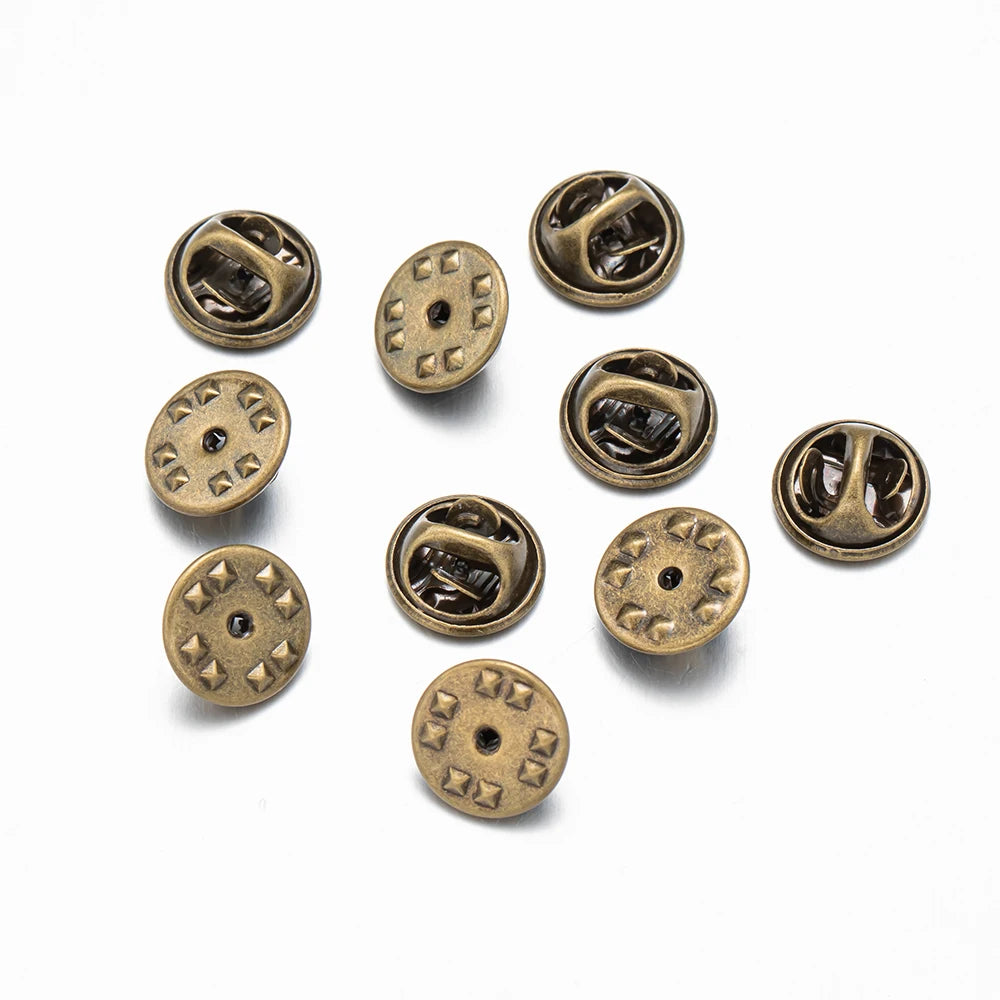 100pc Metal Locking Pin Back Brooch Badge Holder Lapel Base For DIY Jewellery Material Making Supply Craft Accessories Handmade