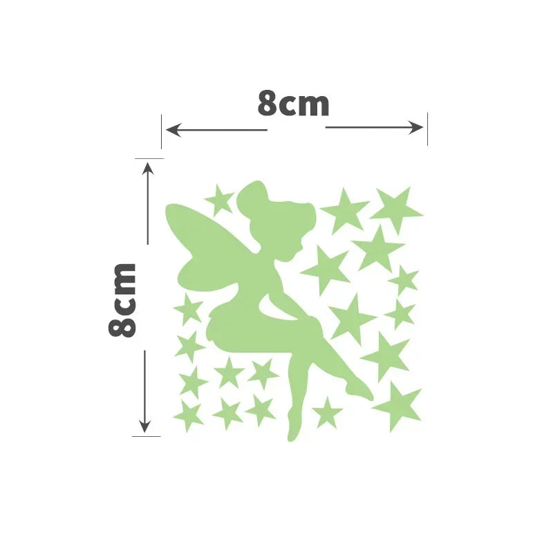 Cartoon Glow in the Dark Sticker Light Switch Sticker Luminous Wall Stickers Decal for Kids Room Decoration Home Decor Cat Fairy