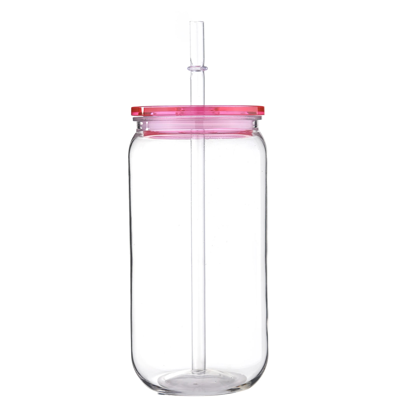 16oz Colorful Lid Transpare Plastic Cup with Lids And Straws Replacement Lids for Can Shaped  Iced Coffee Cups Cute Tumbler Cup