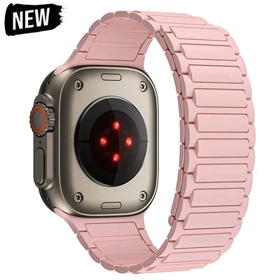 Magnetic Loop for Apple Watch Bands 44mm 40mm 49mm 45mm 41mm 38mm Silicone Bracelet iWatch Series 9 8 7 6 5 4 3 Se ultra 2 strap