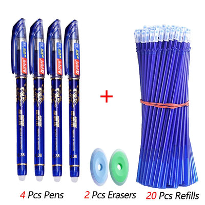 26 Pcs/Set Kawaii Erasable Pens 0.35mm Gel Pen Waterproof Gel Ink Stationery School Writing supplies for Notebook Office Student