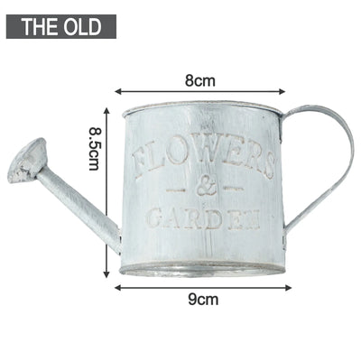 Vintage Watering Can Flower Kettle Retro Water Bucket Sprinkler Pot Iron Flower Pots Metal Vase Home Garden Decoration