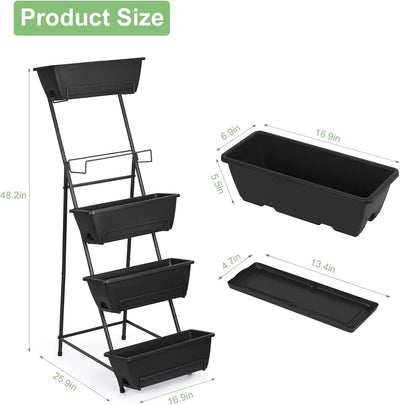 Vertical Garden Bed, 5th Floor, Vertical Elevated Garden, Flower Pot, Outdoor Herbal Garden, Flower Pot, Layered Flower Pot Box