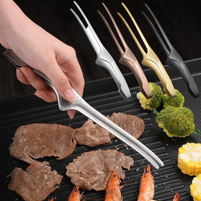 Stainless Steel BBQ Tongs Food Clip Outdoor Grilling Clamp Kitchen Baking Bread Tweezer Barbecue Cooking Tool for Picnic Camping