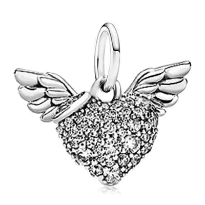 2024 New 925 Silver Plated Diamond Heart Bell Loose Charm Beads For Pandora DIY Bracelet Necklace Jewelry Accessories Gifts