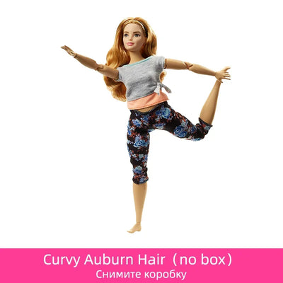 Original Barbie Dolls Made To Move Brunette Blonde Yoga 22 Joints Articulated Toys for Girls Genuine Barbie  Toys for Children