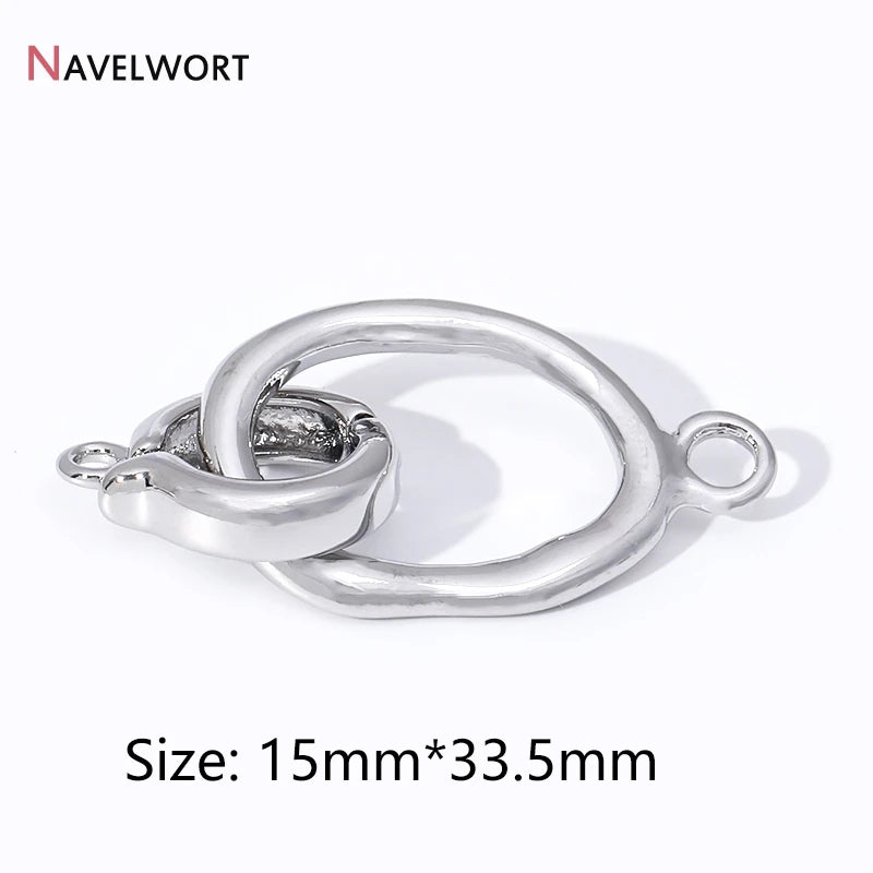 18K Gold Plated Brass Pearl Clasp Connector Fastener,Oval Closure Lock Clasps For DIY Bracelet Necklace Making Accessories