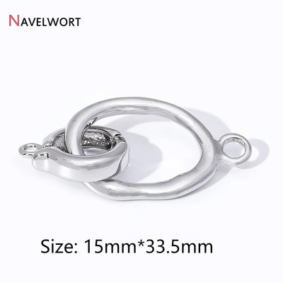 18K Gold Plated Brass Pearl Clasp Connector Fastener,Oval Closure Lock Clasps For DIY Bracelet Necklace Making Accessories