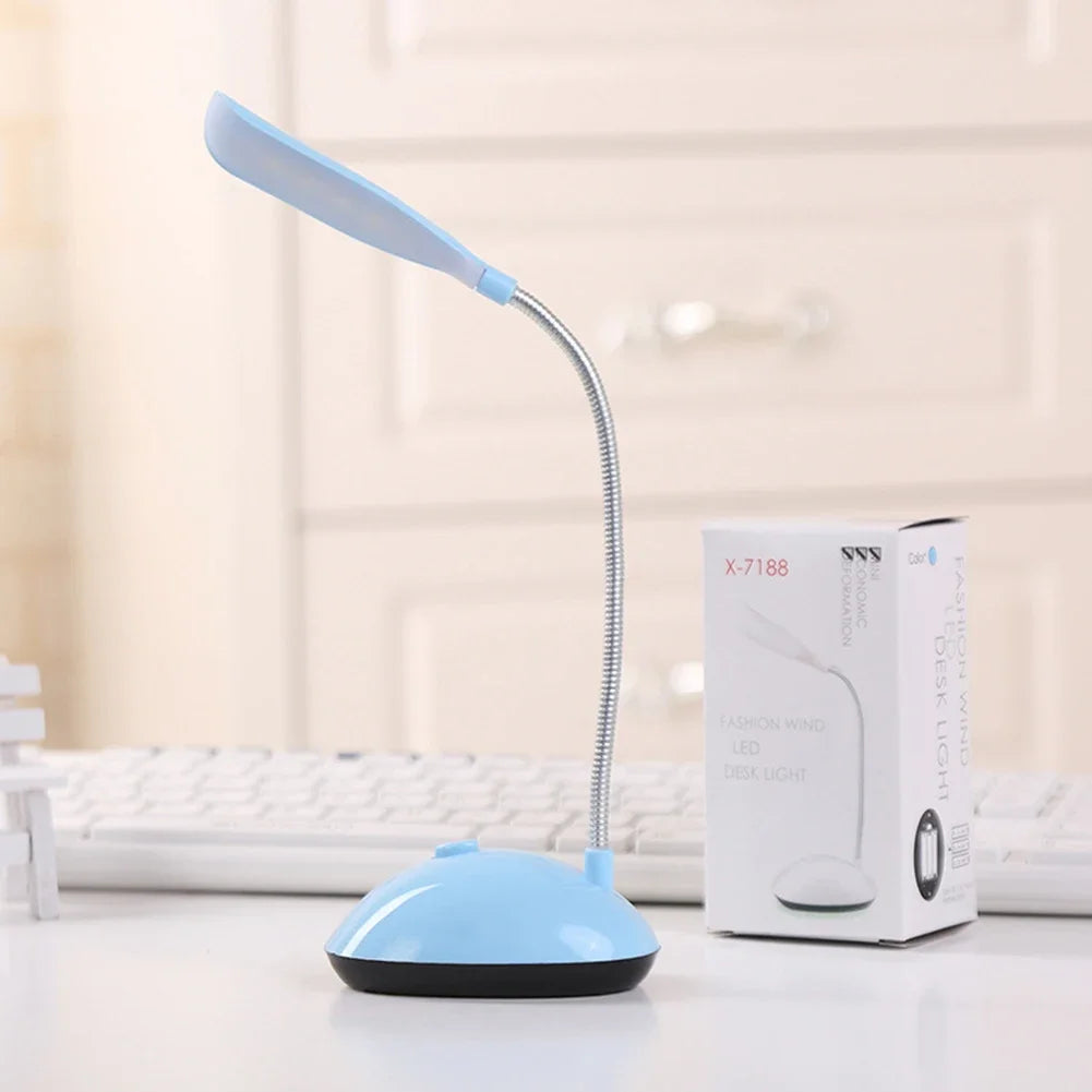 Battery Operated LED Reading Night Lamp Flexible Table Light Foldable Switch Desk Working Study Light For Kids Student Office
