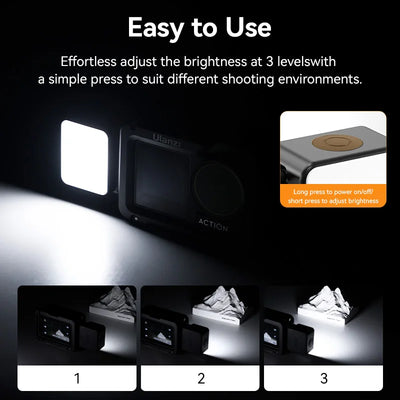 Ulanzi LM18 IPX5 Waterproof Underwater Led Video Fill Light 5600K for DJI Osmo Action 5/4/3 & Pocket 3 Action Camera Accessories