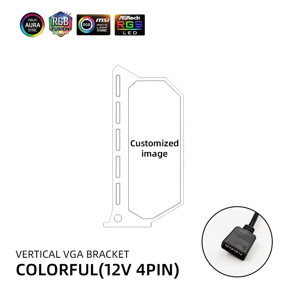 White GPU Bracket RGB VGA Stand Video Card Support ASUS ROG Vertical 12V/5V Customized Gamers MOD PC RTX4090 Blanc Holder DIY