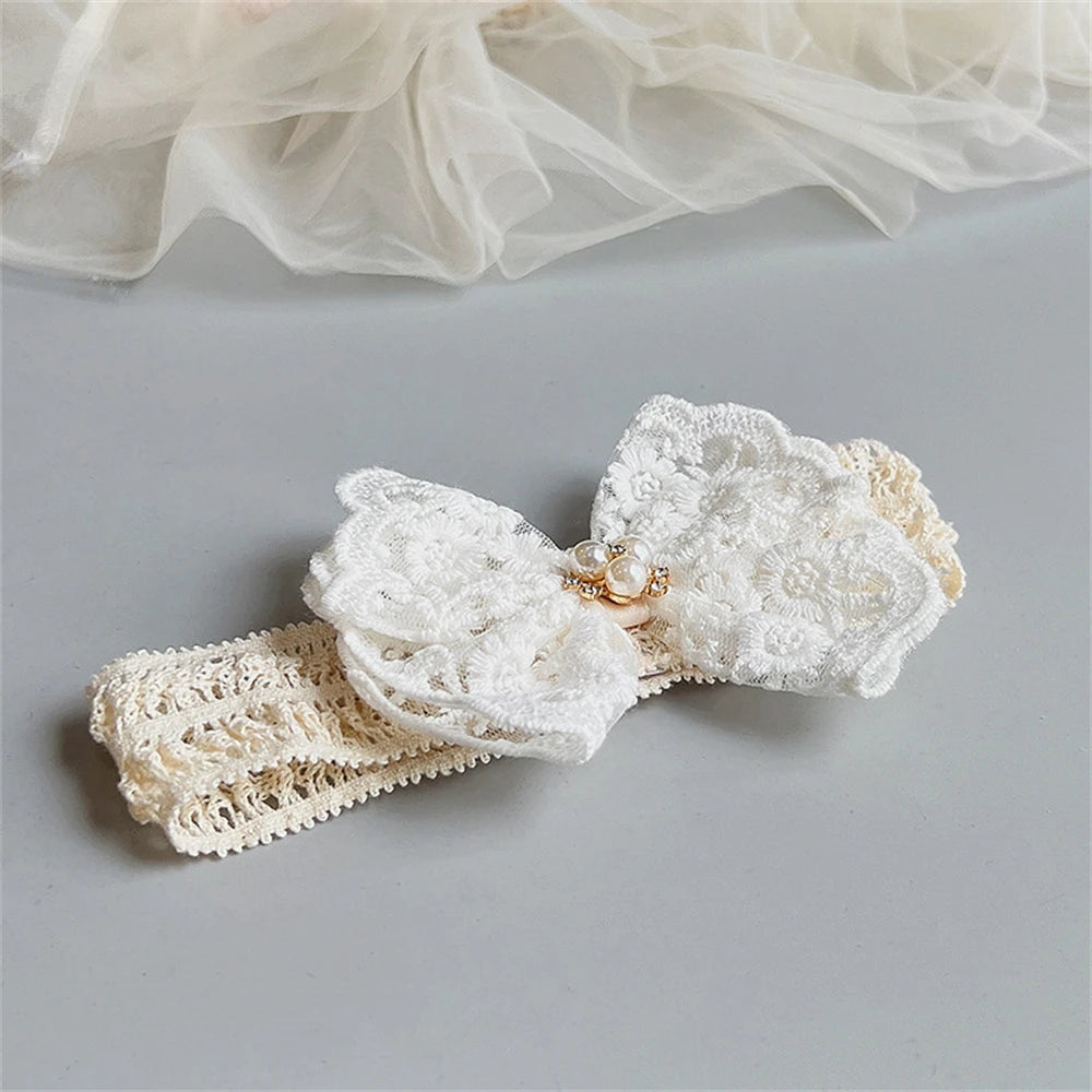 White Lace Baby Headband Newborn Elastic Hair Bands for Baby Girl Cute Child Bow Hairbands Kids Headwear Baby Hair Accessories