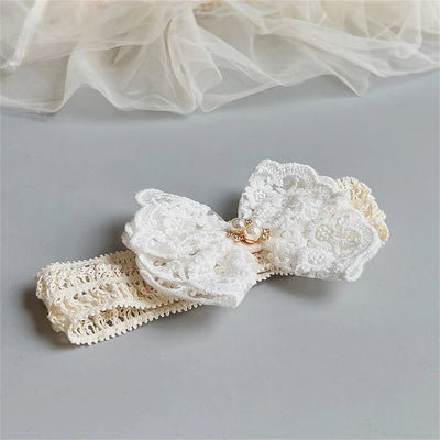 White Lace Baby Headband Newborn Elastic Hair Bands for Baby Girl Cute Child Bow Hairbands Kids Headwear Baby Hair Accessories