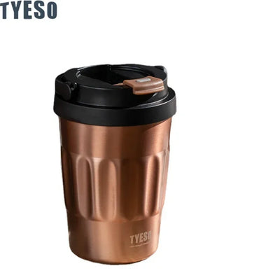 Tyeso Vintage Coffee Mug Portable 304 Stainless Steel Insulated Travel Cup Convenient Handheld Thermos for On-the-Go Use