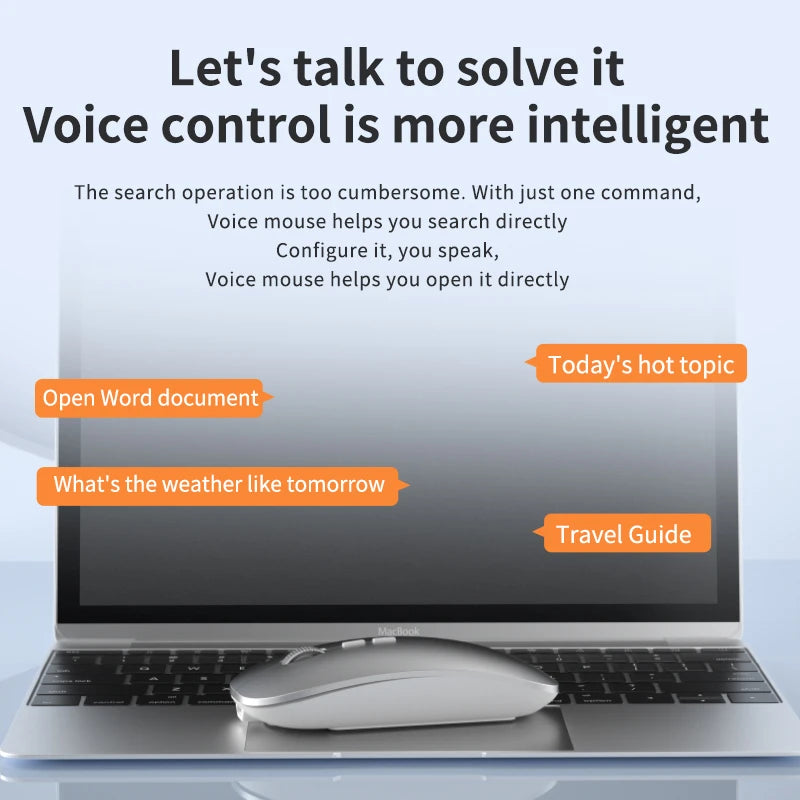 Xiaomi AI Intelligent Voice Translation Mouse 2.4G Bluetooth Wireless Rechargeable USB Connection Computer Charging Voice Mice