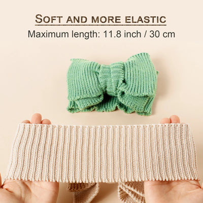 Baby Crochet Hook Fashion Hair Accessories Winter Top Knot Hairband For Kids Children Warm Bow Turban