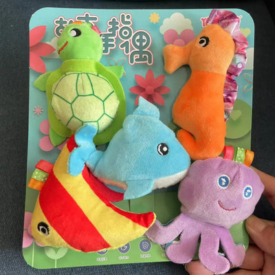 Children Animal Education Dolls Baby Finger Plush Doll kids Hand finger puppets Toy Teaching Aids Boys Girls tell story material
