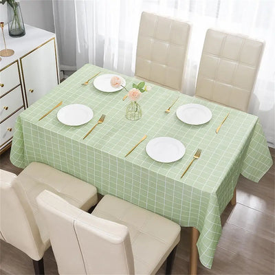 Nordic Style Grid Printed Household Waterproof  Oil Resistant Dining Table Cloth Table Cover Party Decoration Rectangular