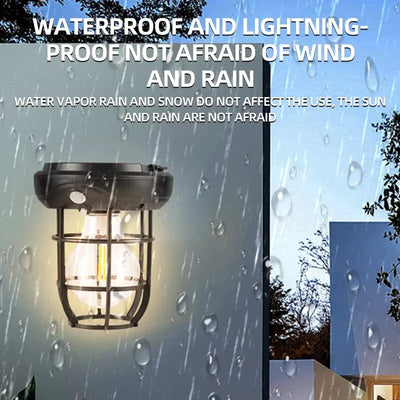 New Solar LED Wall Lamp Outdoor Garden Courtyard Waterproof Decoration Street Light Human Body Induction Warm Light Lantern