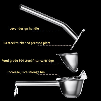 Manual Citrus Juicer Stainless Steel Hand Orange Squeezer Lemon Fruit Juicer Press Machine Kitchen Bar Fruit Tools Accessories