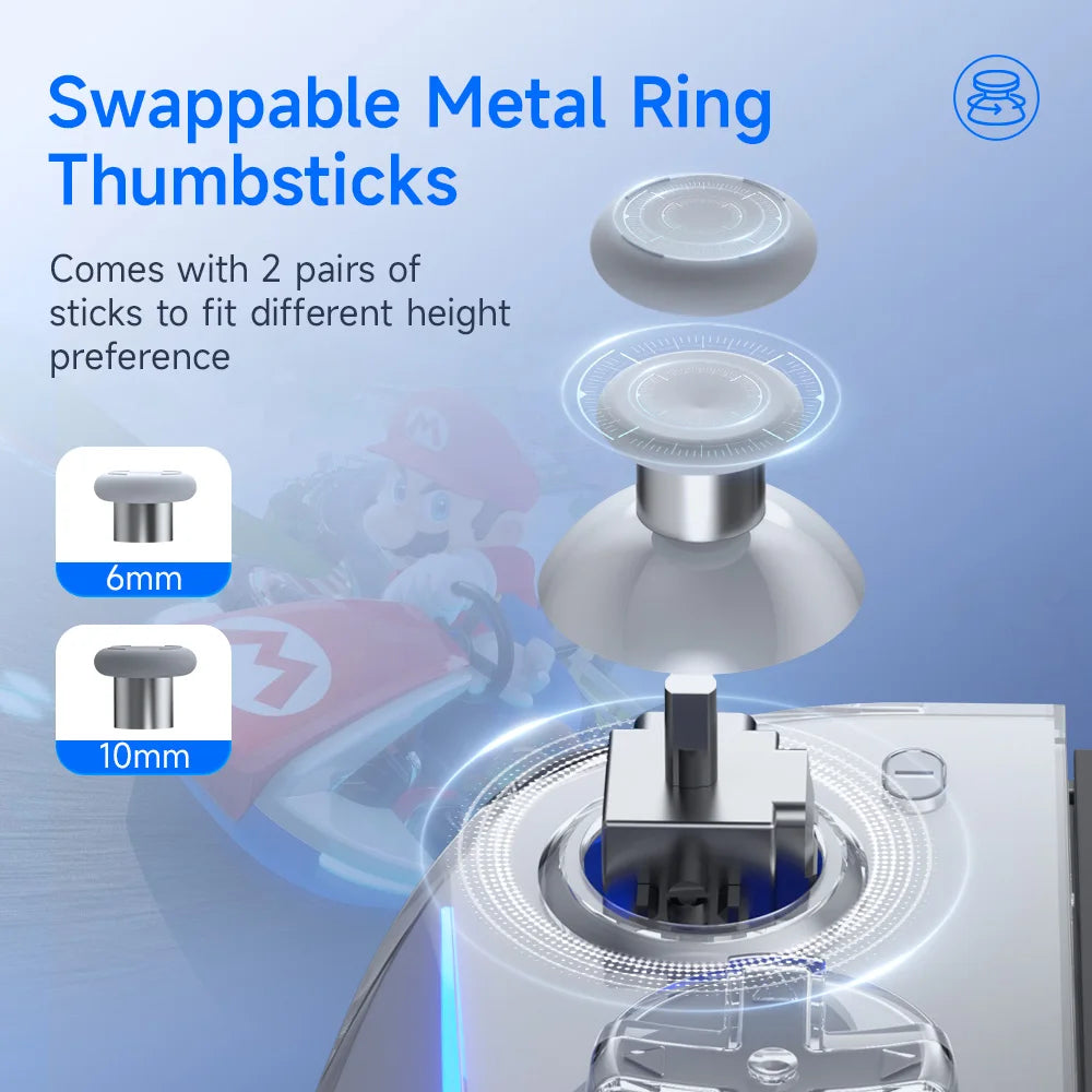 EasySMX S15 L/R Joypad Wireless RGB Controller Compatible with Nintendo Switch/OLED, 6 Axis Gyroscop, Mechanical Hall Effect