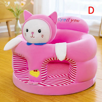 Baby Sitting Chair Cover Cute Animal Shaped Plush Sofa Case Infants Learning Support Seat Cushion