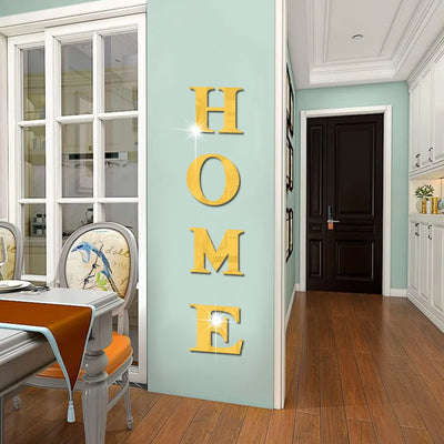New Butterfly Home English Letter Wall Stickers  Mirrors Acrylic Self Adhesive Detachable Wall Stickers Modern Home Decoration