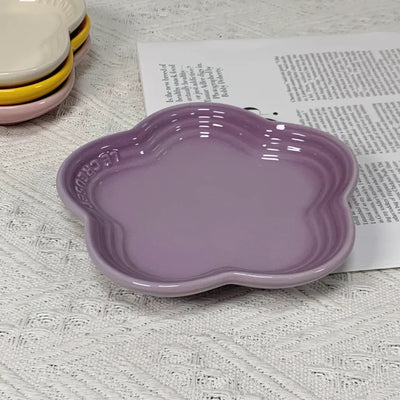 Plum Blossom Small Plate 5.5Inches 14cm Rainbow Sauce Plate Flower Shaped Pet Gradual Spike Bone Plate Tableware Ceramic Dishs