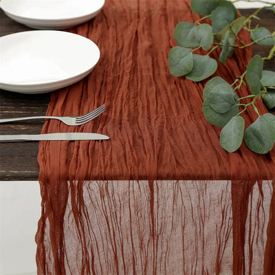 Semi-Sheer Table Runner Vintage Cheesecloth Gauze Table Setting  Wedding Dining Party Christmas Banquets Arches Cake Decortion