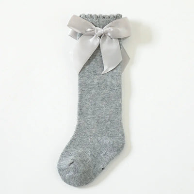 Baby Toddlers Socks Spring Summer Autumn Children Girls Knee High Long Sock Cotton Big Bow Spanish Style Kids Floor Socks