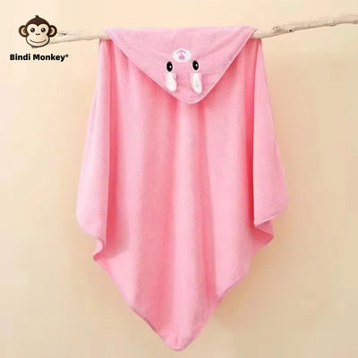 0-3Y Baby Shower Unisex Baby Bathrobe Flannel Cloak Cartoon Boy Girl Ultra-Soft Hooded Spa Robe Bath Towel Newborn Cover-Up
