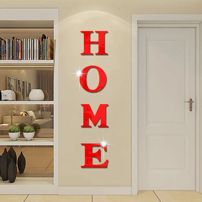 New Butterfly Home English Letter Wall Stickers  Mirrors Acrylic Self Adhesive Detachable Wall Stickers Modern Home Decoration