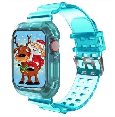 Silicone Band+Case for Apple Watch 10 42 46mm Strap 44/45MM 41/40mm Transparent Bracelet For Iwatch Series 9 8 7 6 Se 5 Correas