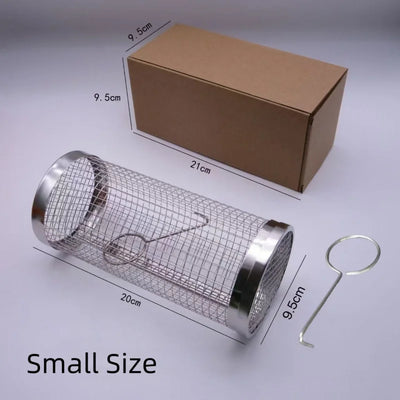 30*9.5*9.5cm Stainless Steel BBQ Basket Outdoor Rotary Wire Mesh Grill Camping Barbecue Cookware For Meat Fish Vegetables