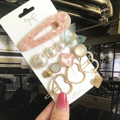 New Fashion 3/4pcs Set Pearl Hair Clip For Women Korean Hairpin Geometric Crystal Hair Barrettes Girl Hair Accessories Hairgrip