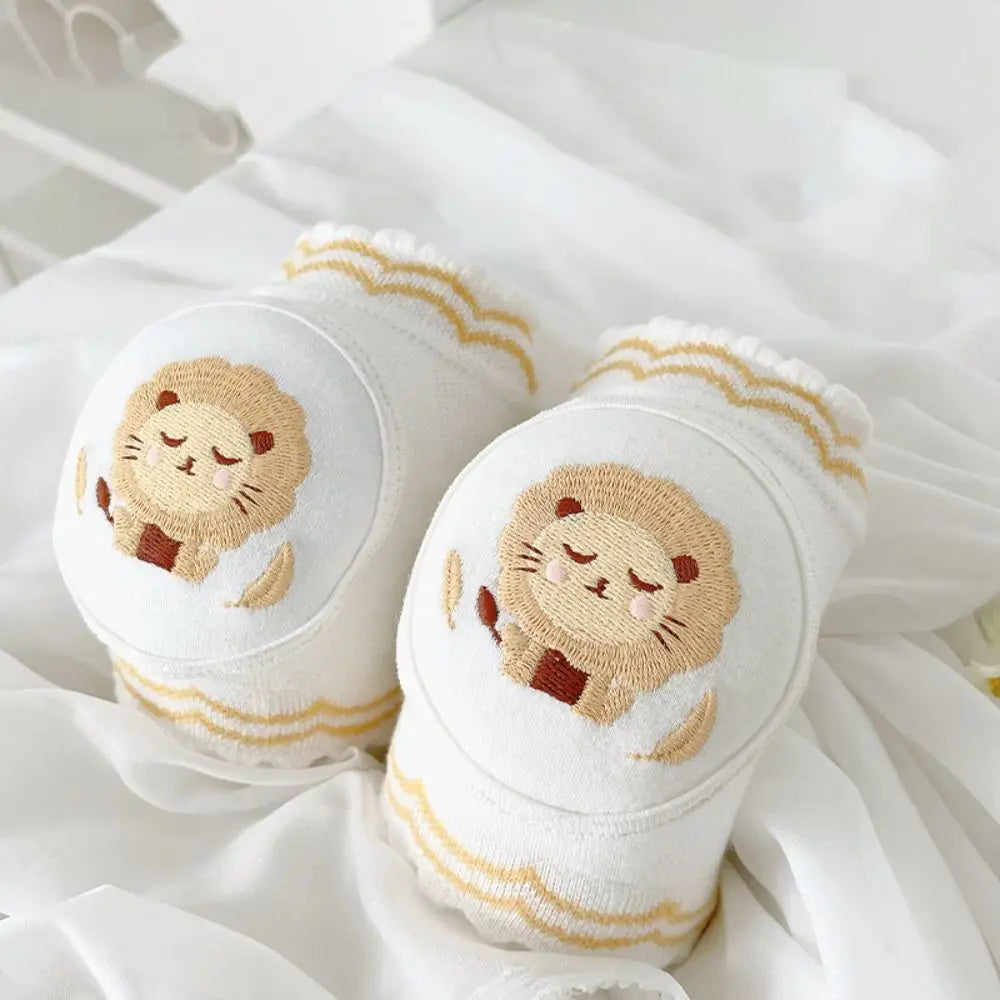 Cute Cotton Baby Knee Pads Sponge Cartoon Design Crawling Toddler Protective Gear Cloth Accessories Elbow Pads Infant