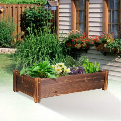 Raised Garden Bed Outdoor Elevated Ground Planter Growing Beds 26x13x6.3"