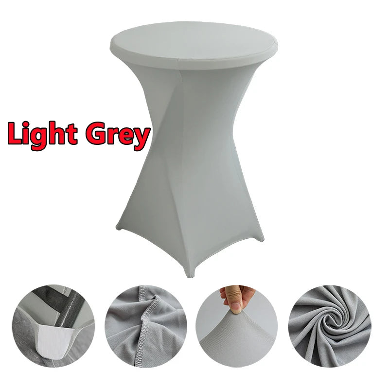 2/1PC Height Stretch Round Tablecloth Cocktail Table Cover Spandex Table Cloth Bar Hotel Party Wedding Elastic Table Cloth Decor