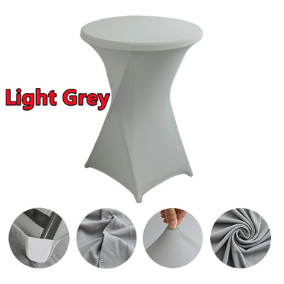 2/1PC Height Stretch Round Tablecloth Cocktail Table Cover Spandex Table Cloth Bar Hotel Party Wedding Elastic Table Cloth Decor