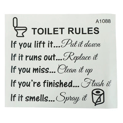 Toilet Rules Bathroom Removable Wall Sticker Vinyl Art Decals DIY Home Deco