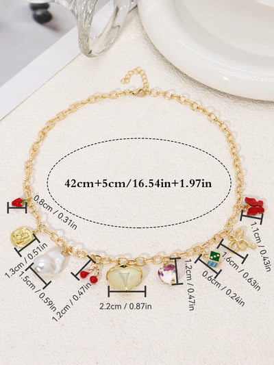 Creative Stainless Steel Starfish Flower Pendant Golden Color Necklace Ladies Charm Fashion Exquisite Jewelry