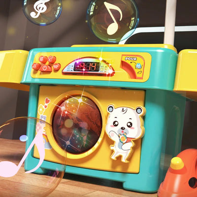 Kids Washing Machine Toy Simulation Cleaning Play House Appliances Washing Preschool Class Toy Cleaning Gifts Clothes